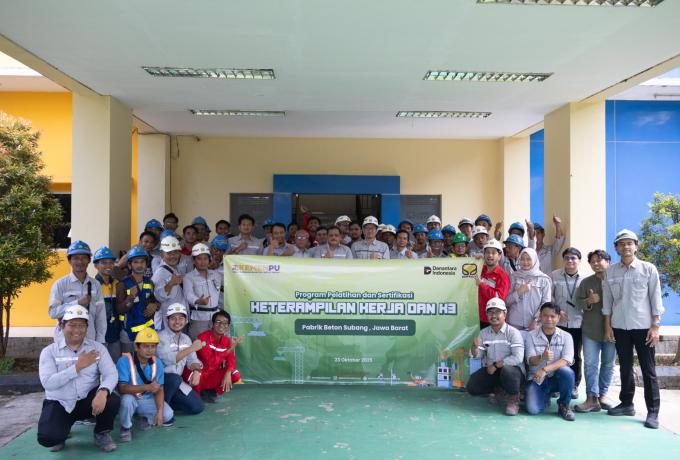 Dokumentasi Pelatihan dan Sertifikasi SKK–K3 Brantas Abipraya di Site Peralatan dan Precast Subang.